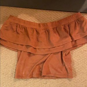 Never worn burnt orange off the shoulder crop top